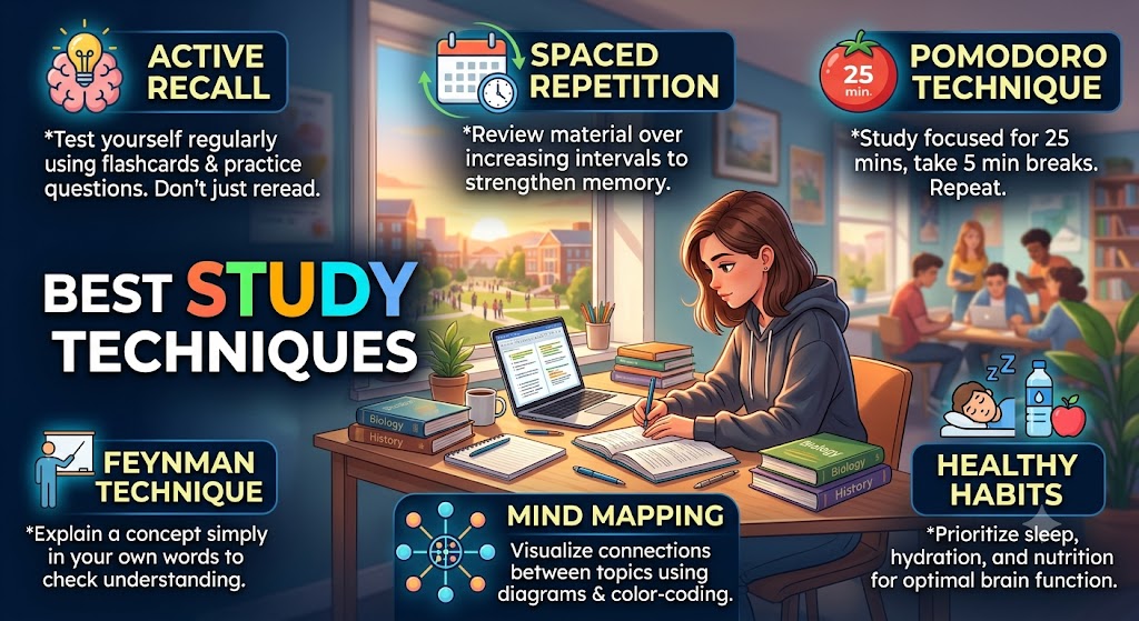 10 Best Study Techniques That Actually Work in 2026 to Boost Memory and Focus Fast